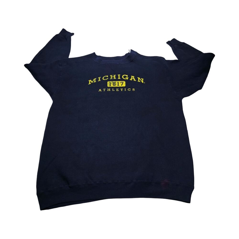 Vintage Michigan Wolverines Sweatshirt Mens XL Blue NCAA Football